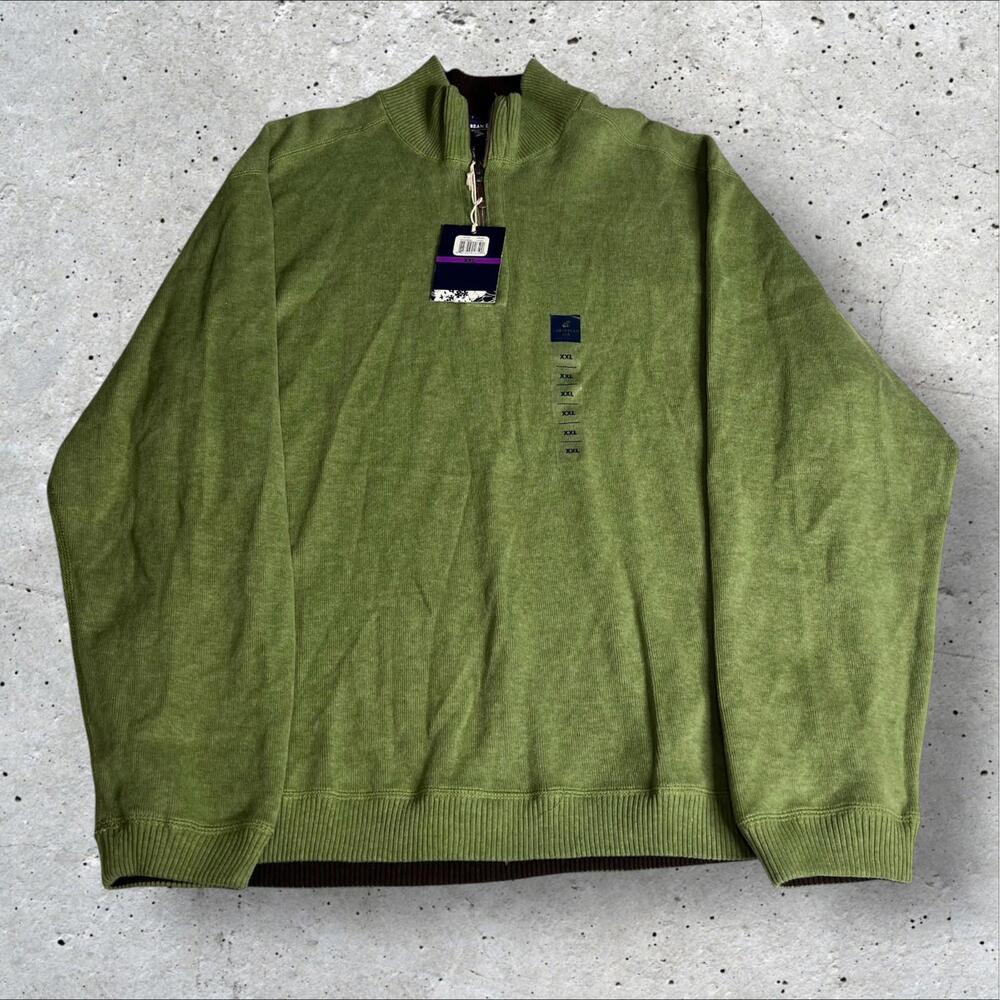 Caribbean Joe Pullover Sweater Sweatshirt Golf 1/4 Zip Men's Reversible Size XXL